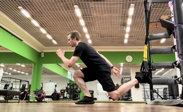 TRX Болгарский выпад (MC) / TRX Bottom Up Lunge // TRX Lunge with hop