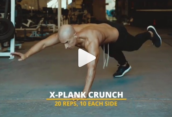 X-Plank Crunch (по 10 на каждую стороны)